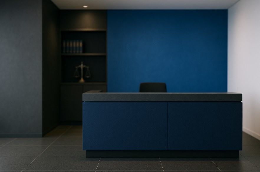 Modern law office reception area